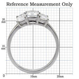 High polished (no plating) Stainless Steel Ring with AAA Grade CZ  in Clear