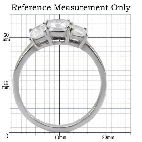 High polished (no plating) Stainless Steel Ring with AAA Grade CZ  in Clear