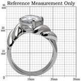 High polished (no plating) Stainless Steel Ring with AAA Grade CZ  in Clear