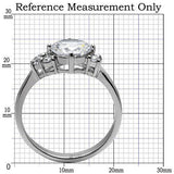High polished (no plating) Stainless Steel Ring with AAA Grade CZ  in Clear