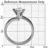 High polished (no plating) Stainless Steel Ring with AAA Grade CZ  in Clear