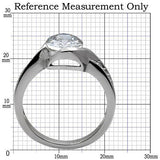 High polished (no plating) Stainless Steel Ring with AAA Grade CZ  in Clear