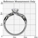 High polished (no plating) Stainless Steel Ring with AAA Grade CZ  in Clear