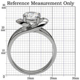 High polished (no plating) Stainless Steel Ring with AAA Grade CZ  in Clear