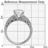 High polished (no plating) Stainless Steel Ring with AAA Grade CZ  in Clear