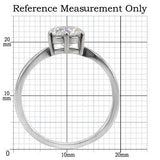 High polished (no plating) Stainless Steel Ring with AAA Grade CZ  in Clear