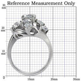 High polished (no plating) Stainless Steel Ring with AAA Grade CZ  in Clear