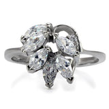 High polished (no plating) Stainless Steel Ring with AAA Grade CZ  in Clear
