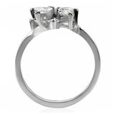 High polished (no plating) Stainless Steel Ring with AAA Grade CZ  in Clear