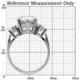 High polished (no plating) Stainless Steel Ring with AAA Grade CZ  in Clear