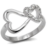 High polished (no plating) Stainless Steel Ring with AAA Grade CZ  in Clear