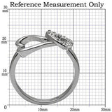 High polished (no plating) Stainless Steel Ring with AAA Grade CZ  in Clear