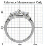 High polished (no plating) Stainless Steel Ring with AAA Grade CZ  in Clear