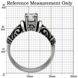 High polished (no plating) Stainless Steel Ring with AAA Grade CZ  in Clear