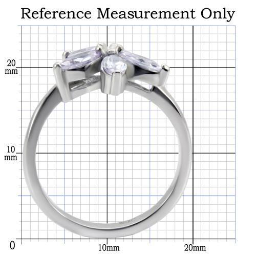 High polished (no plating) Stainless Steel Ring with AAA Grade CZ  in Light Amethyst