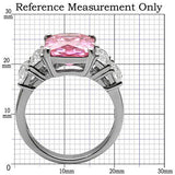 High polished (no plating) Stainless Steel Ring with AAA Grade CZ  in Rose