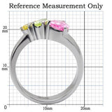 High polished (no plating) Stainless Steel Ring with AAA Grade CZ  in Multi Color