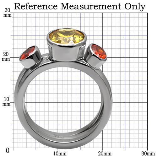 Stainless Steel, AAA CZ , Multi Color - TK095