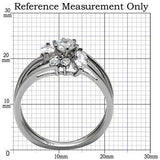 High polished (no plating) Stainless Steel Ring with AAA Grade CZ  in Clear