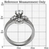 High polished (no plating) Stainless Steel Ring with AAA Grade CZ  in Clear