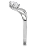 High polished (no plating) Stainless Steel Ring with AAA Grade CZ  in Clear