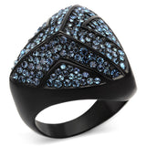 IP Black(Ion Plating) Stainless Steel Ring with Top Grade Crystal  in Montana