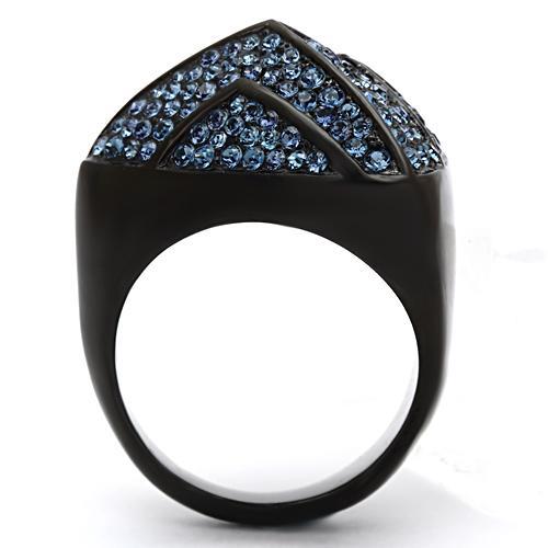 IP Black(Ion Plating) Stainless Steel Ring with Top Grade Crystal  in Montana