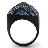 IP Black(Ion Plating) Stainless Steel Ring with Top Grade Crystal  in Montana