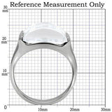 High polished (no plating) Stainless Steel Ring with AAA Grade CZ  in Clear
