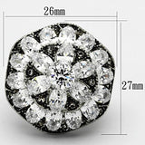 High polished (no plating) Stainless Steel Ring with AAA Grade CZ  in Clear