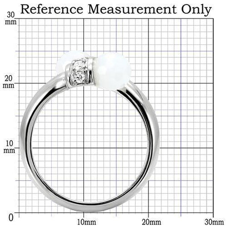 High polished (no plating) Stainless Steel Ring with Milky CZ  in White