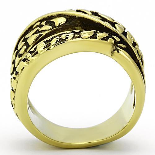 IP Gold(Ion Plating) Stainless Steel Ring with No Stone