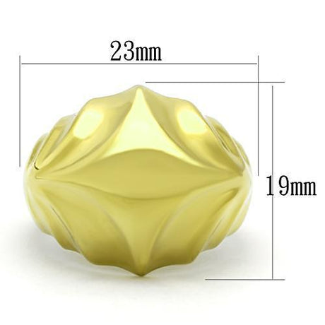 IP Gold(Ion Plating) Stainless Steel Ring with No Stone