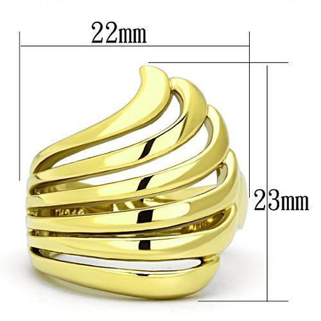 IP Gold(Ion Plating) Stainless Steel Ring with No Stone