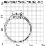 High polished (no plating) Stainless Steel Ring with AAA Grade CZ  in Clear