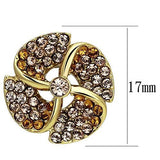 IP Gold(Ion Plating) Stainless Steel Earrings with Top Grade Crystal  in Multi Color