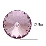 High polished (no plating) Stainless Steel Earrings with Top Grade Crystal  in Light Amethyst