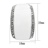 High polished (no plating) Stainless Steel Earrings with Top Grade Crystal  in Clear