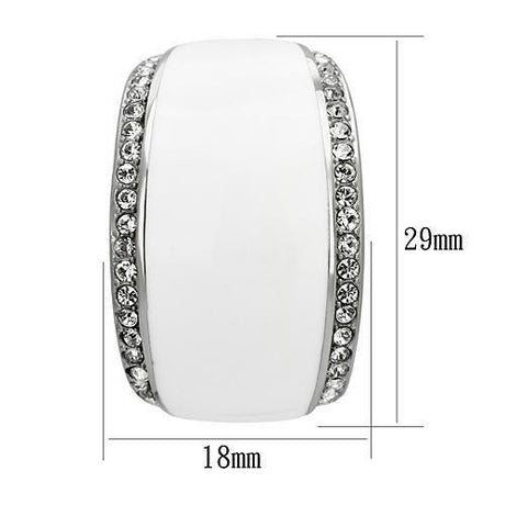 High polished (no plating) Stainless Steel Earrings with Top Grade Crystal  in Clear