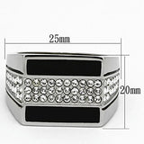 High polished (no plating) Stainless Steel Ring with Top Grade Crystal  in Clear