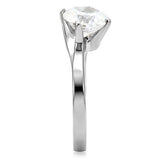 High polished (no plating) Stainless Steel Ring with AAA Grade CZ  in Clear