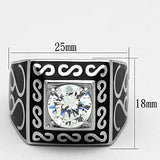 High polished (no plating) Stainless Steel Ring with AAA Grade CZ  in Clear