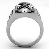 High polished (no plating) Stainless Steel Ring with Top Grade Crystal  in Black Diamond