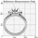 High polished (no plating) Stainless Steel Ring with AAA Grade CZ  in Clear