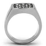 High polished (no plating) Stainless Steel Ring with Top Grade Crystal  in Clear