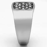 High polished (no plating) Stainless Steel Ring with Top Grade Crystal  in Clear