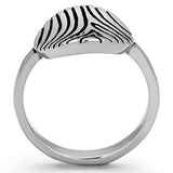 High polished (no plating) Stainless Steel Ring with Epoxy  in Jet