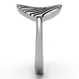 High polished (no plating) Stainless Steel Ring with Epoxy  in Jet