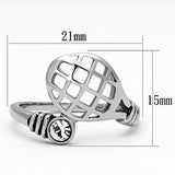 High polished (no plating) Stainless Steel Ring with Top Grade Crystal  in Clear