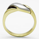 Two-Tone IP Gold (Ion Plating) Stainless Steel Ring with No Stone